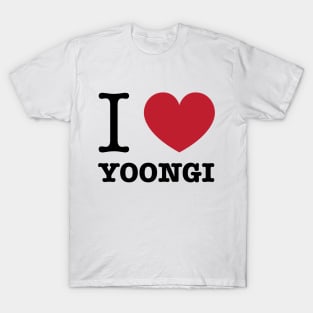 I love BTS Min Yoongi Suga typography Morcaworks T-Shirt